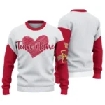 Iowa State Cyclones Sweater Customized Heart Sketch Red White Best Selling