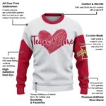 Iowa State Cyclones Sweater Customized Heart Sketch Red White Best Selling