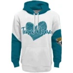 Jacksonville Jaguars Hoodie Personalized Scribble Heart Teal White Best Selling