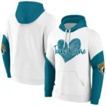Jacksonville Jaguars Hoodie Personalized Scribble Heart Teal White Best Selling