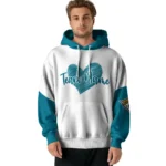 Jacksonville Jaguars Hoodie Personalized Scribble Heart Teal White Best Selling