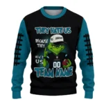Jacksonville Jaguars Sweater Personalized Grinch Fierce Teal Best Selling