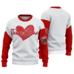 Jacksonville State Gamecocks Sweater Customized Heart Sketch Red White Best Selling