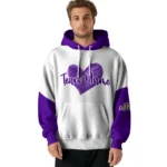 James Madison Dukes Hoodie Customized Scribble Heart Purple White Best Selling