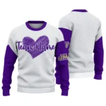 James Madison Dukes Sweater Personalized Heart Sketch Purple White Best Selling