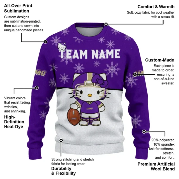 James Madison Dukes Sweater Personalized Hello Kitty Purple New Arrival
