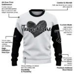 Juventus Sweater Personalized Heart Sketch Black White Best Selling