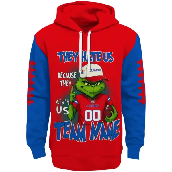 Kansas Jayhawks Hoodie Custom Grinch Fierce Blue Best Selling