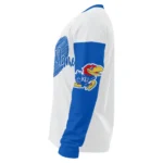 Kansas Jayhawks Sweater Custom Heart Sketch Blue White Best Selling