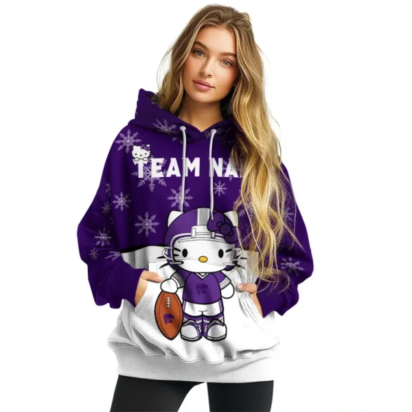 Kansas State Wildcats Hoodie Custom Hello Kitty Purple High Quality
