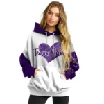 Kansas State Wildcats Hoodie Customized Scribble Heart Purple White Best Selling