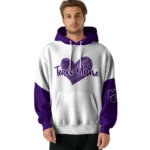 Kansas State Wildcats Hoodie Customized Scribble Heart Purple White Best Selling