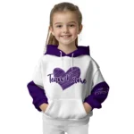 Kansas State Wildcats Hoodie Customized Scribble Heart Purple White Best Selling