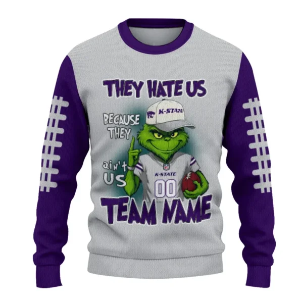 Kansas State Wildcats Sweater Customized Grinch Fierce Purple Best Selling