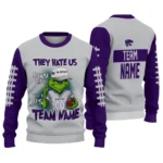 Kansas State Wildcats Sweater Customized Grinch Fierce Purple Best Selling