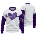 Kansas State Wildcats Sweater Personalized Heart Sketch Purple White Best Selling