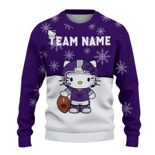Kansas State Wildcats Sweater Personalized Hello Kitty Purple Best Selling