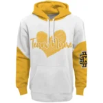 Kennesaw State Owls Hoodie Customized Scribble Heart Gold White Best Selling