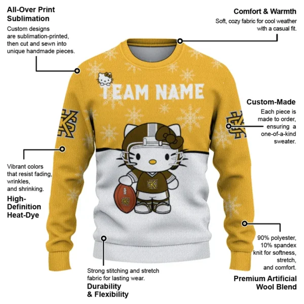 Kennesaw State Owls Sweater Personalized Hello Kitty Gold New Arrival