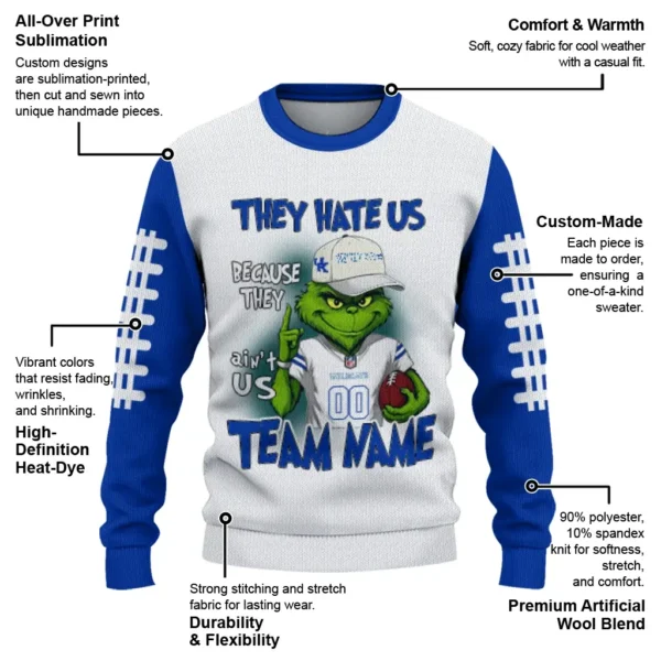 Kentucky Wildcats Sweater Custom Grinch Fierce Blue New Arrival