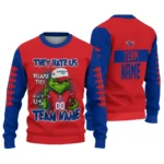 La Tech Sweater Personalized Grinch Fierce Blue Best Selling