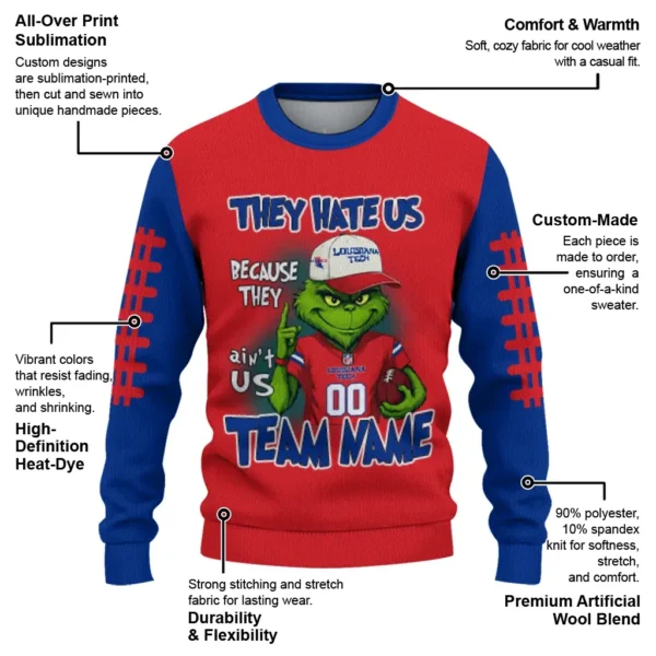 La Tech Sweater Personalized Grinch Fierce Blue New Arrival