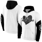 Las Vegas Raiders Hoodie Customized Scribble Heart Black White Best Selling