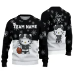 Las Vegas Raiders Sweater Personalized Hello Kitty Black Best Selling