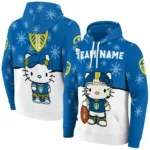 Leeds United Hoodie Custom Hello Kitty Blue Best Selling