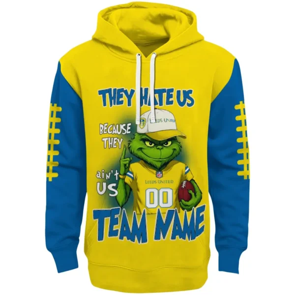 Leeds United Hoodie Personalized Grinch Fierce Blue Best Selling