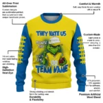 Leeds United Sweater Customized Grinch Fierce Blue Best Selling