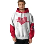 Liberty Flames Hoodie Personalized Scribble Heart Red White Best Selling