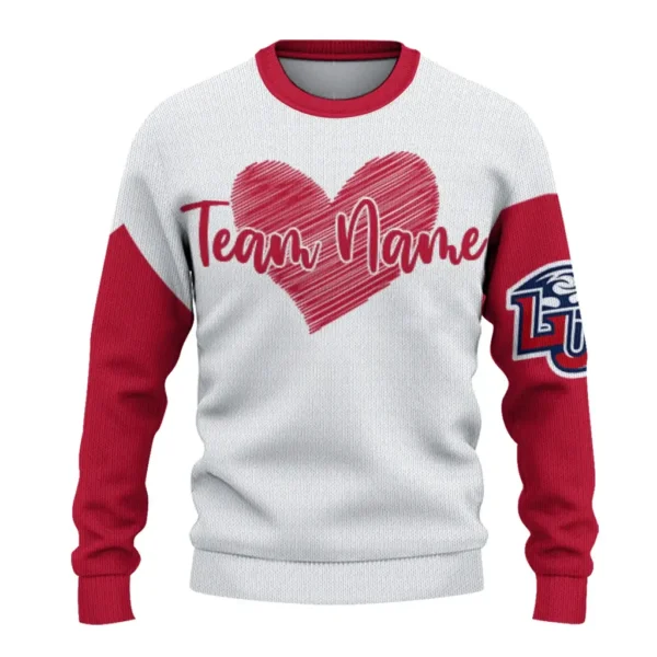 Liberty Flames Sweater Custom Heart Sketch Red White Best Selling