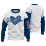 Los Angeles Angels Sweater Custom Heart Sketch Blue White Best Selling