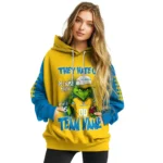 Los Angeles Chargers Hoodie Custom Grinch Fierce Blue Best Selling