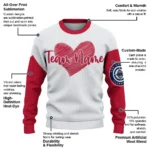 Los Angeles Clippers Sweater Custom Heart Sketch Red White Best Selling