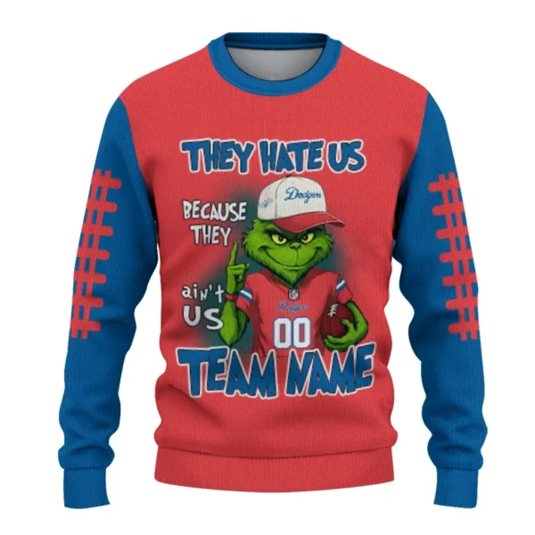 Los Angeles Dodgers Sweater Custom Grinch Fierce Blue Best Selling