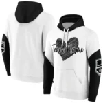 Los Angeles Kings Hoodie Custom Scribble Heart Black White Best Selling