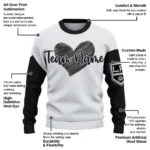 Los Angeles Kings Sweater Customized Heart Sketch Black White Best Selling