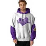 Los Angeles Lakers Hoodie Custom Scribble Heart Purple White Best Selling