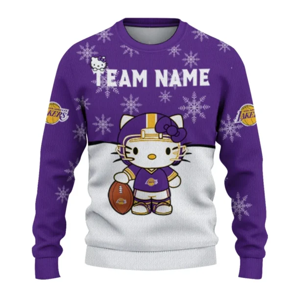 Los Angeles Lakers Sweater Customized Hello Kitty Purple Best Selling