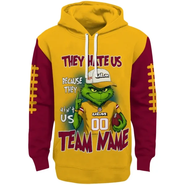 Louisiana Monroe Warhawks Hoodie Customized Grinch Fierce Red Best Selling