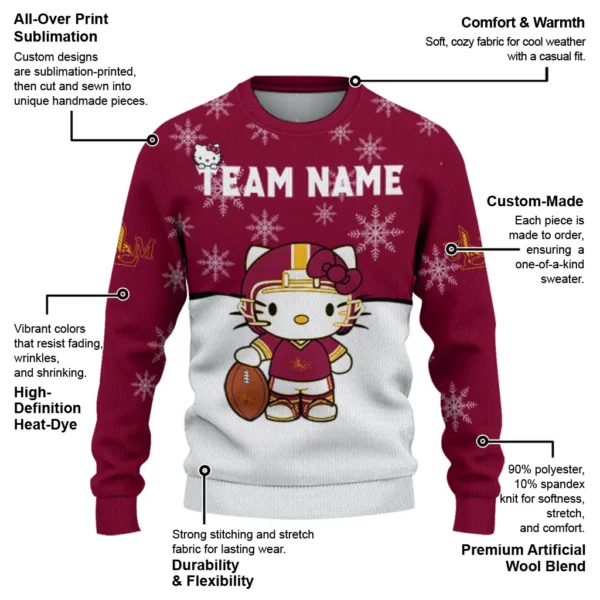 Louisiana Monroe Warhawks Sweater Customized Hello Kitty Red New Arrival