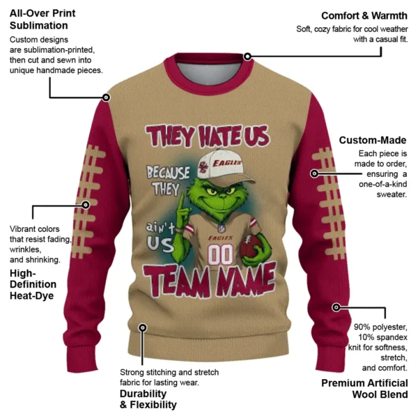 Louisiana Ragin Cajuns Sweater Custom Grinch Fierce Red New Arrival