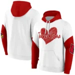 Louisville Cardinals Hoodie Customized Scribble Heart Red White Best Selling