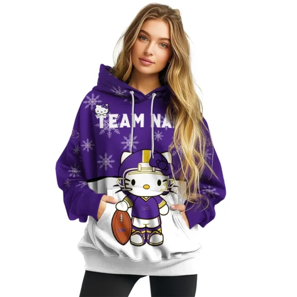 Lsu Tigers Hoodie Customized Hello Kitty Purple High Quality