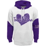 Lsu Tigers Hoodie Personalized Scribble Heart Purple White Best Selling