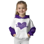 Lsu Tigers Hoodie Personalized Scribble Heart Purple White Best Selling