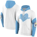 Manchester City Hoodie Custom Scribble Heart Sky Blue White Best Selling