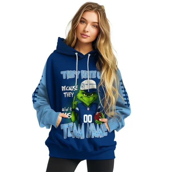 Manchester City Hoodie Customized Grinch Fierce Sky Blue High Quality